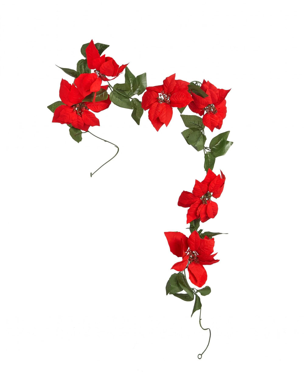 Guirnalda de flores de pascuas para decoración rojo con hojas verdes