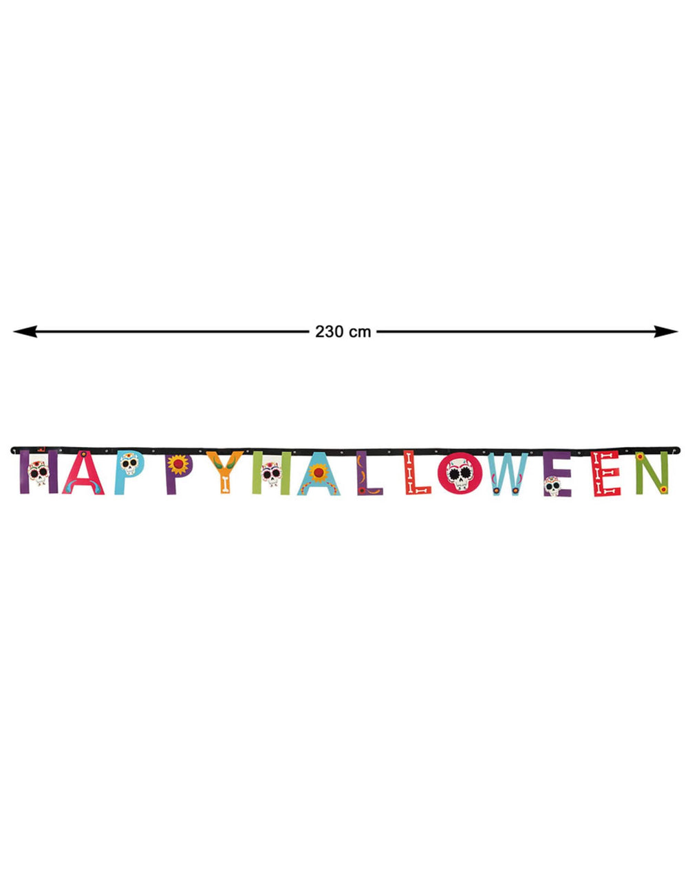 Dimensiones de la guirnalda feliz halloween Dia de los Muertos