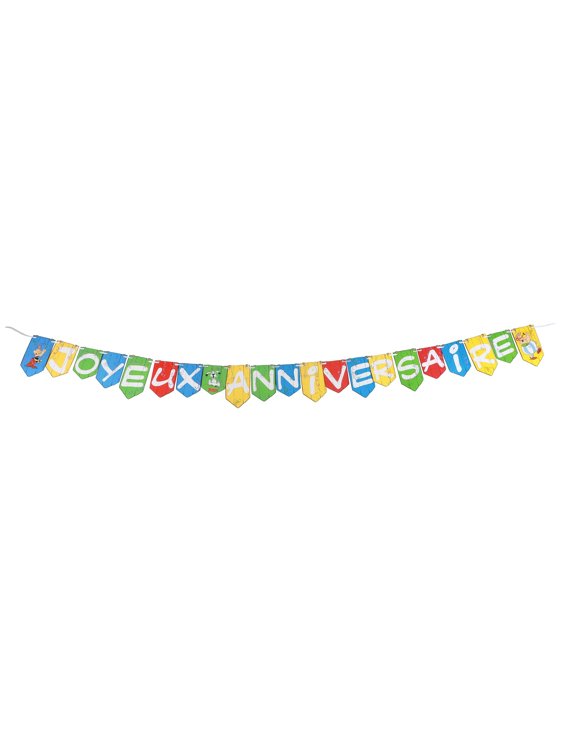 Guirlande Joyeux Anniversaire Astérix pour fête multicolore