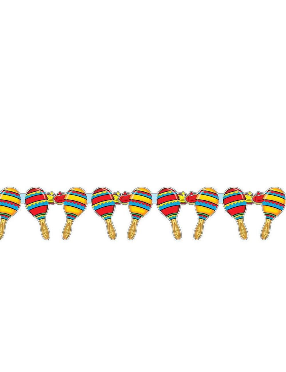 Guirnalda maracas México para fiesta multicolor 3 metros con sombreros
