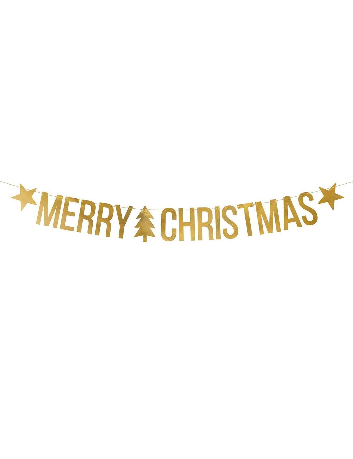 Guirlande Merry Christmas pour Noël dorée en carton