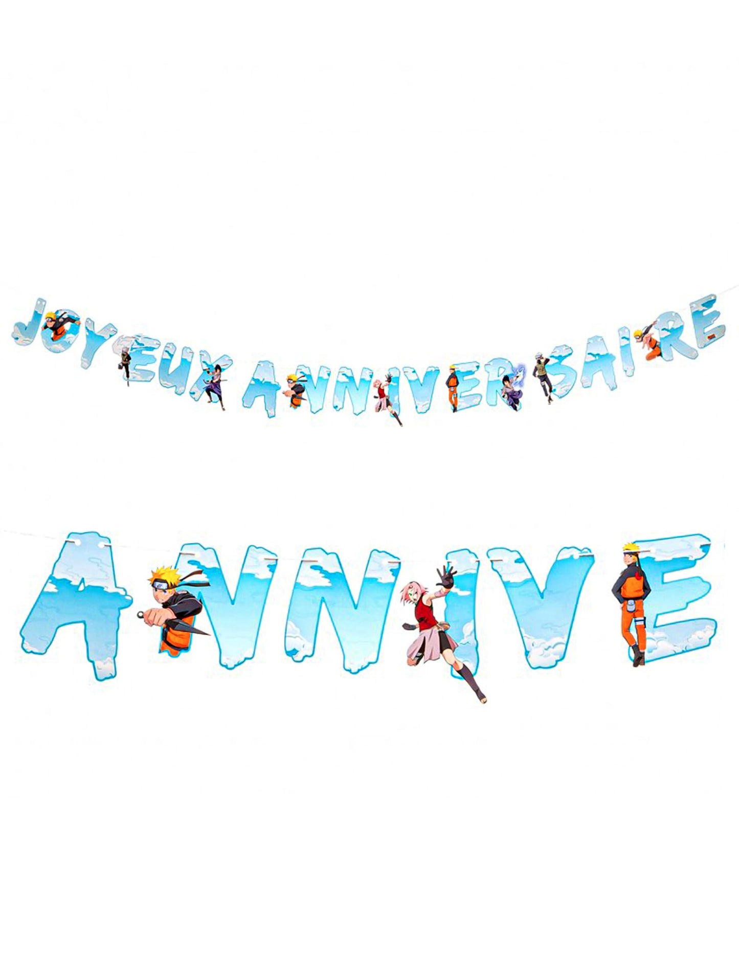 Guirnalda de papel Feliz cumpleaños Naruto Shippuden™ 250 x 16 cm