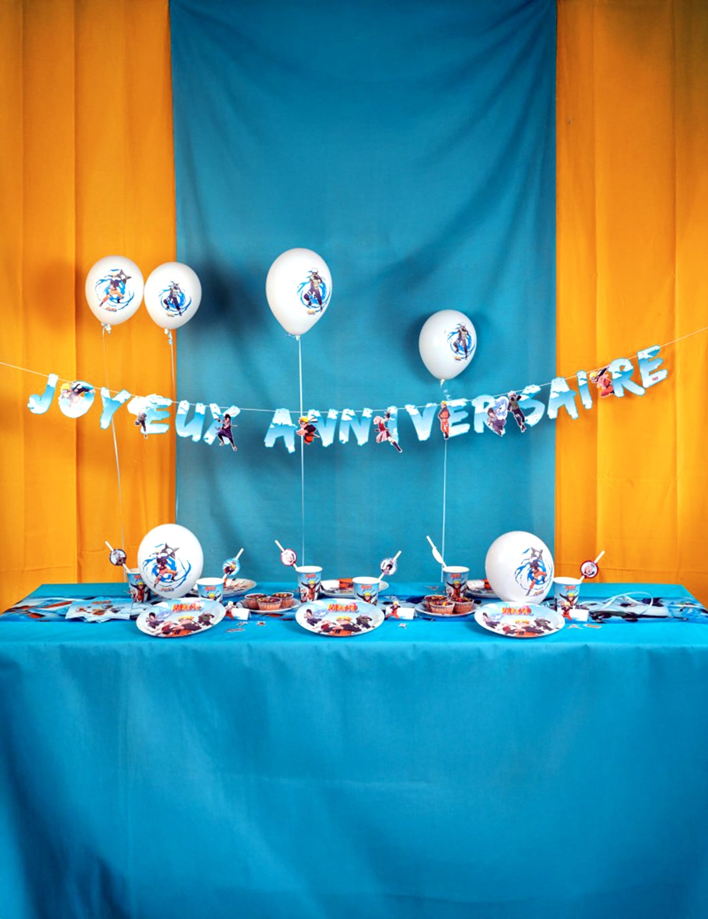 Guirnalda de papel Feliz cumpleaños Naruto Shippuden™ 250 x 16 cm