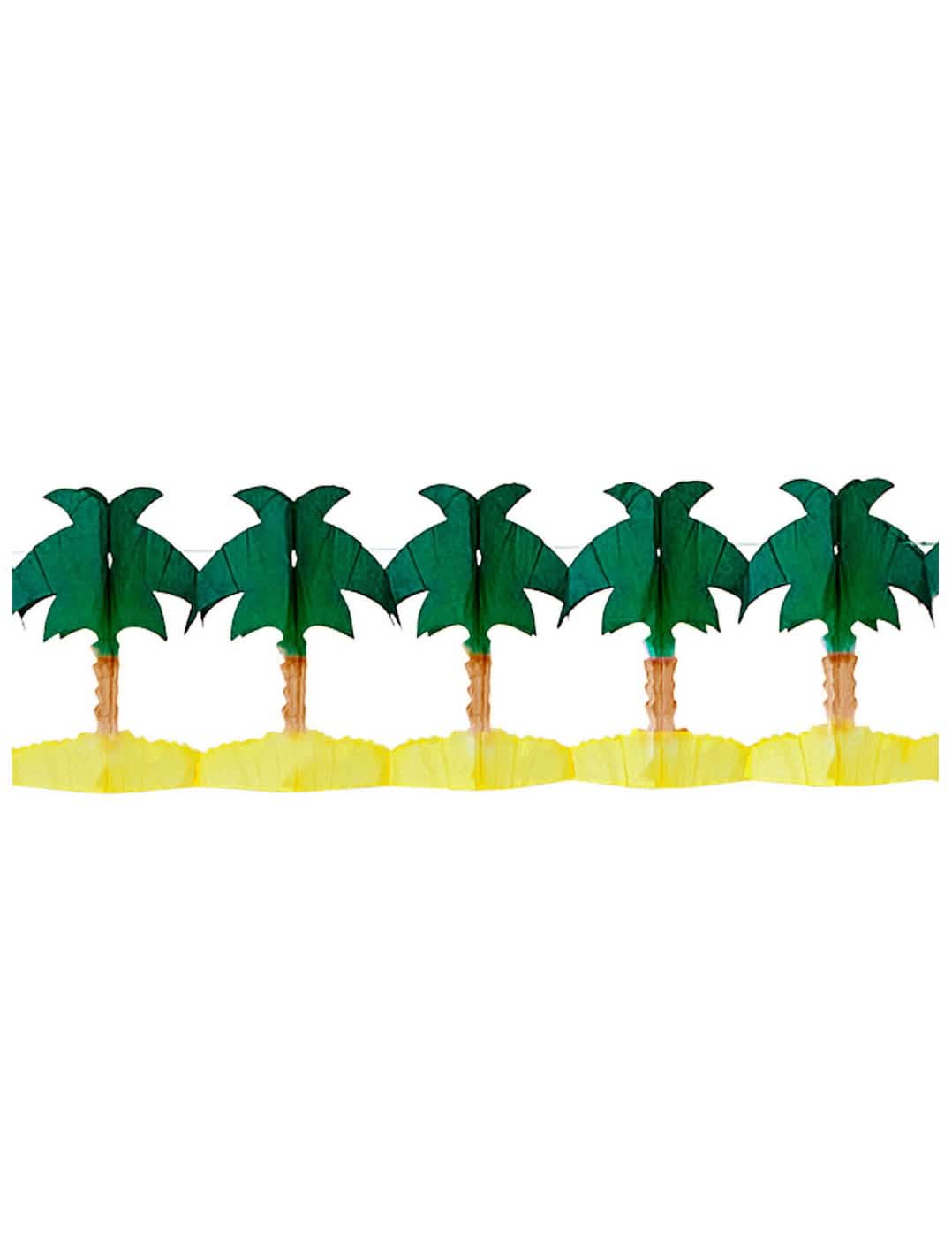 Guirnalda de papel palmera para decoración verde y amarillo 4 m
