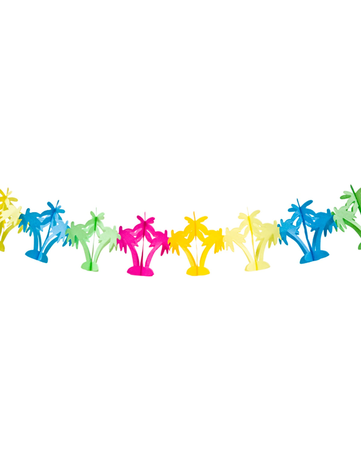 Guirlande papier palmiers pour soirée tropicale multicolores