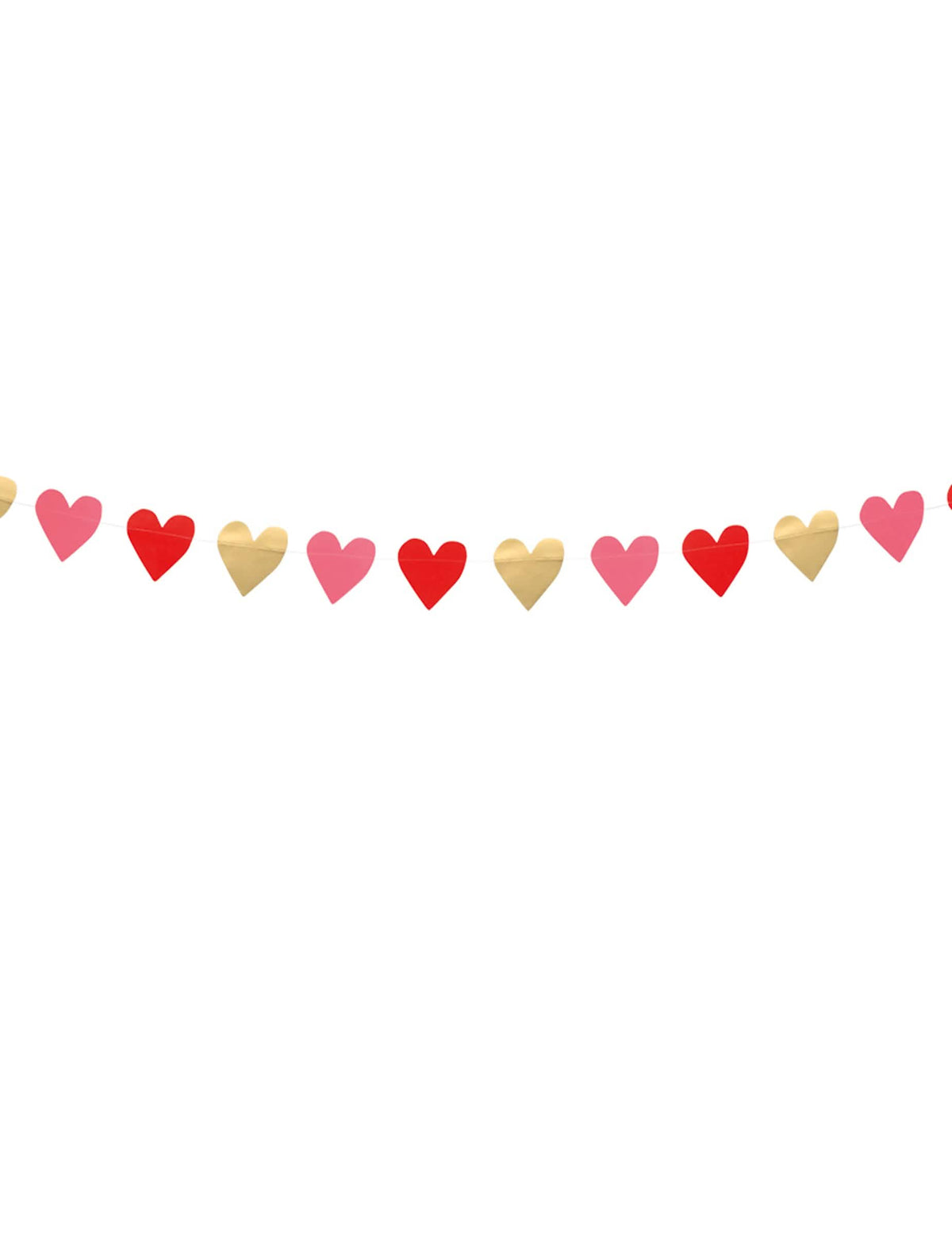 Puesta en situación de la guirnalda de pequeños corazones Love you