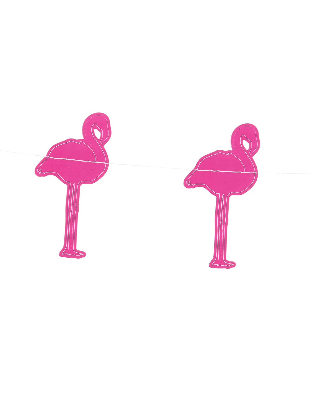 Detalle de los motivos de la guirnalda pequeños flamencos rosas