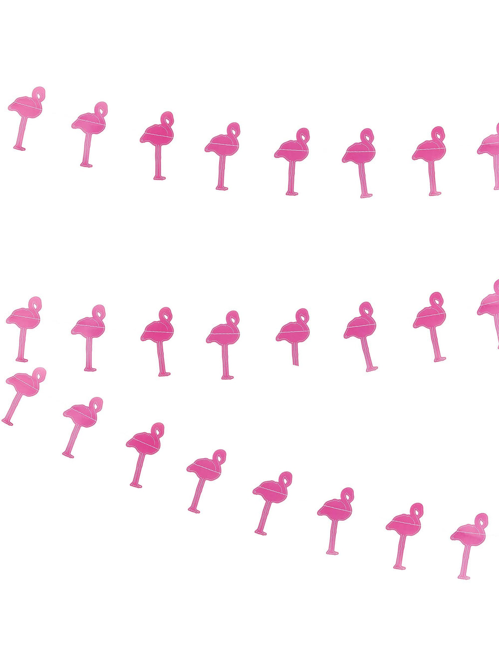Guirnalda de pequeños flamencos rosa en cartón rosa