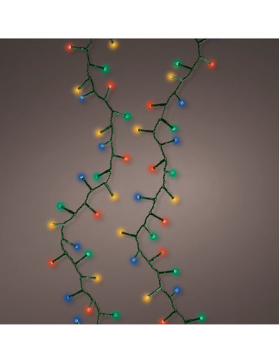 Guirlande lumineuse multicolore pour décoration 600 LED 15 m avec câble vert