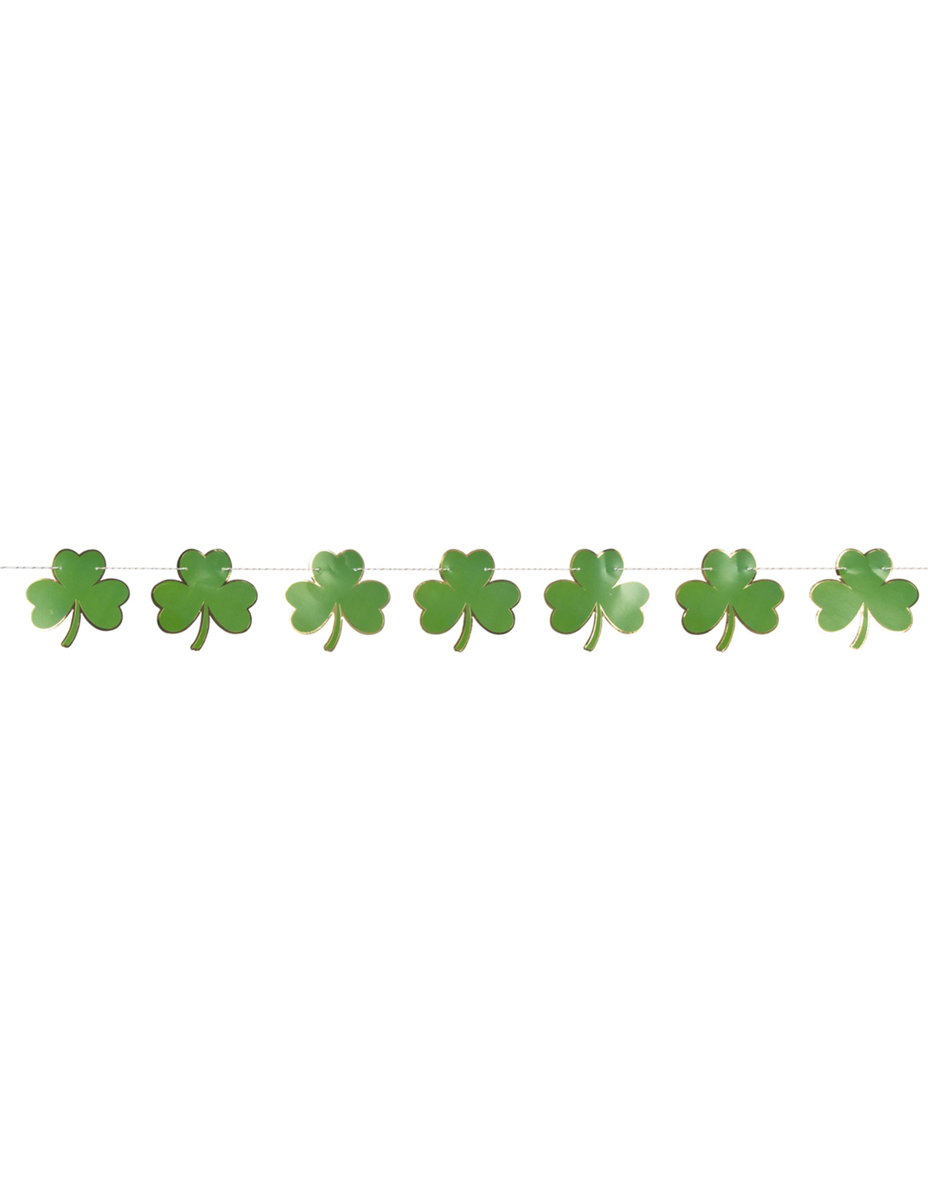 Gros plan sur les trèfles de la guirlande trèfles Saint Patrick