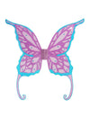 Mise en situation des ailes de fée turquoise et violettes