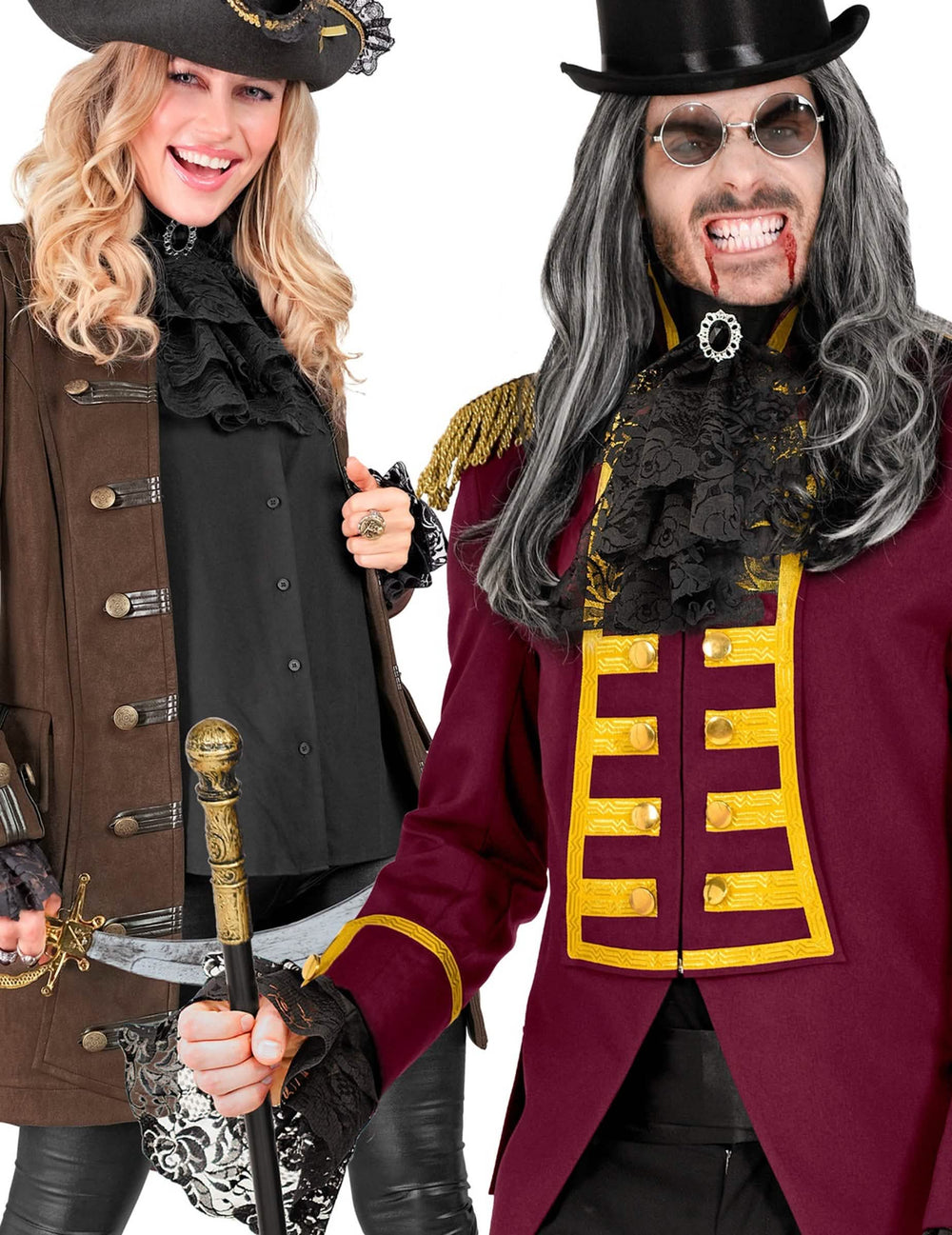 Aperçu porté du jabot et manchettes dentelles pour adulte