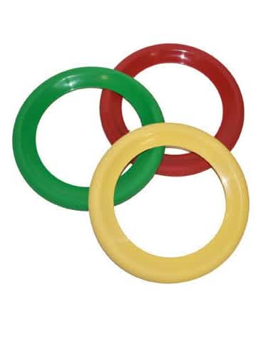 Juego de 3 anillos de payaso para niño rojo verde y amarillo