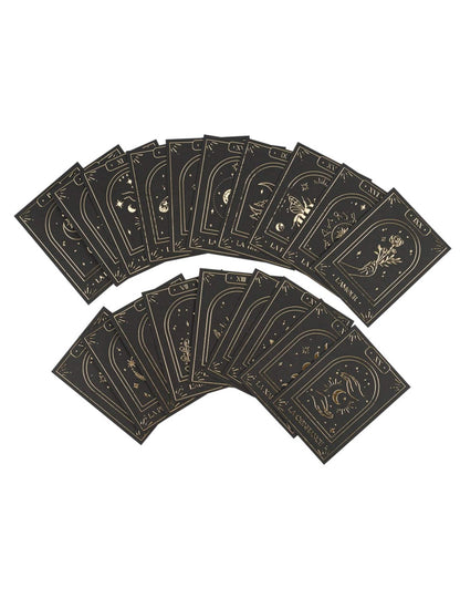Juego de 20 cartas oráculo adivinatorio Cosmic Spirit de papel negro y dorado 8 x 11 cm