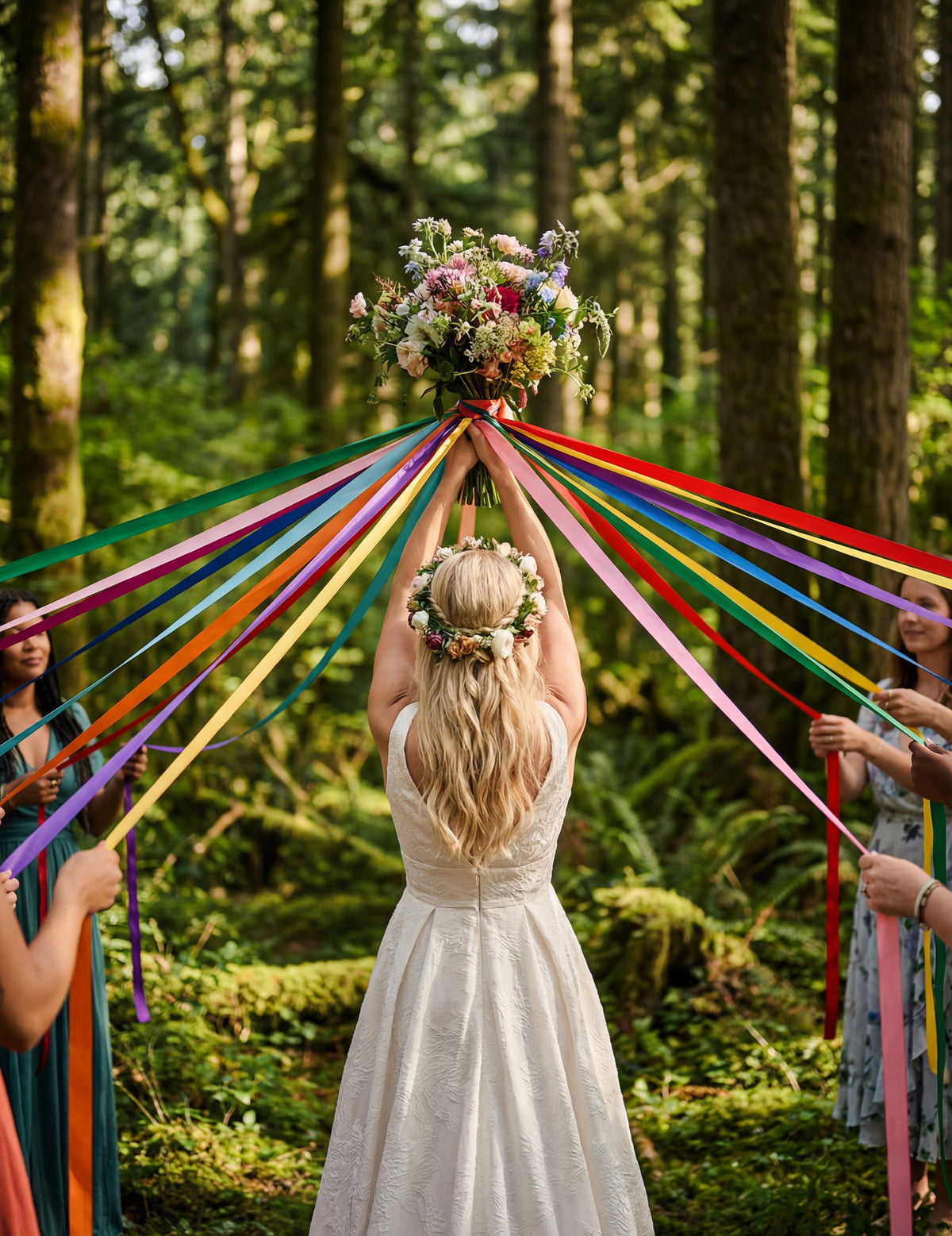 Juego de cintas para boda, 15 cintas multicolores