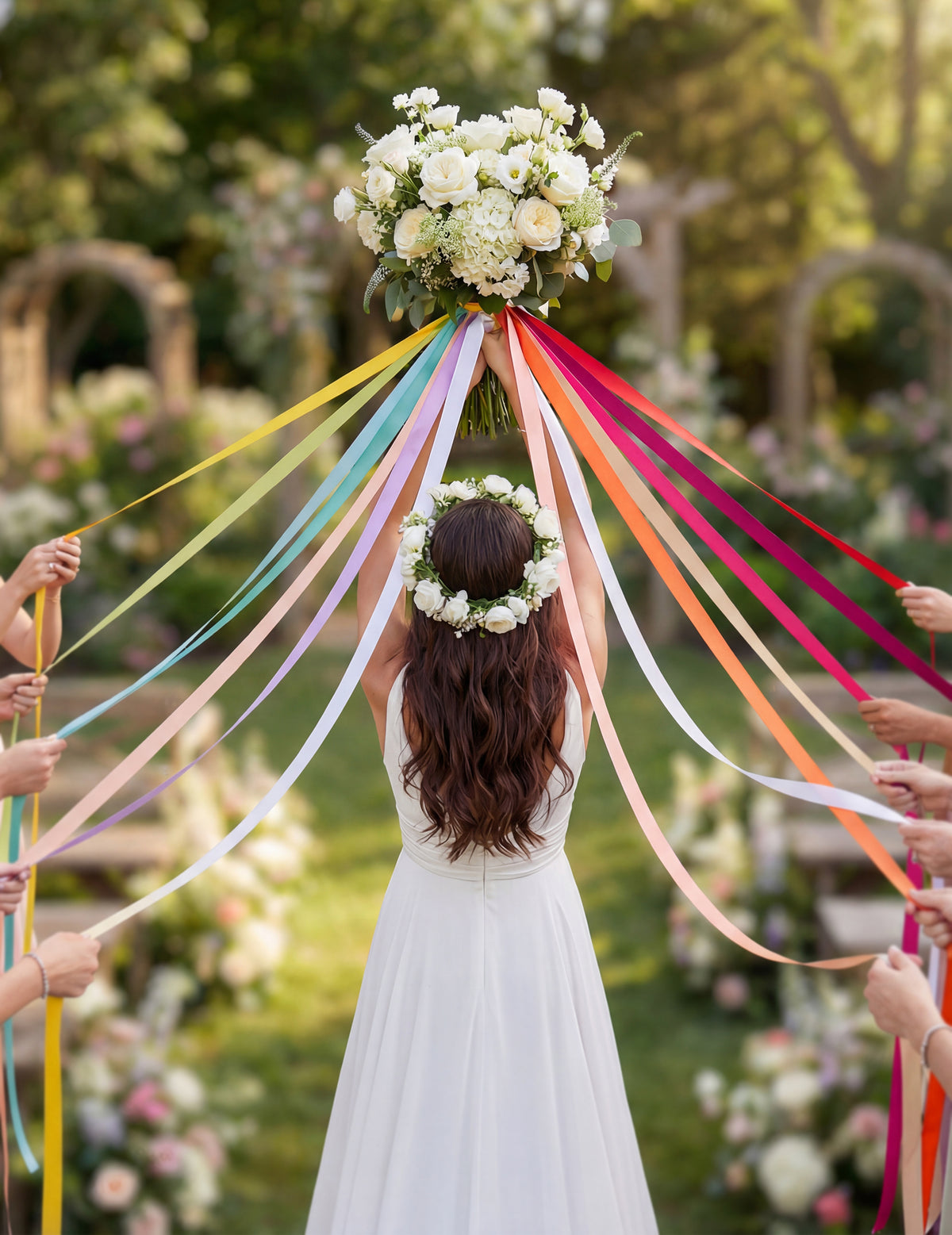 Juego de cintas para boda, 15 cintas multicolores