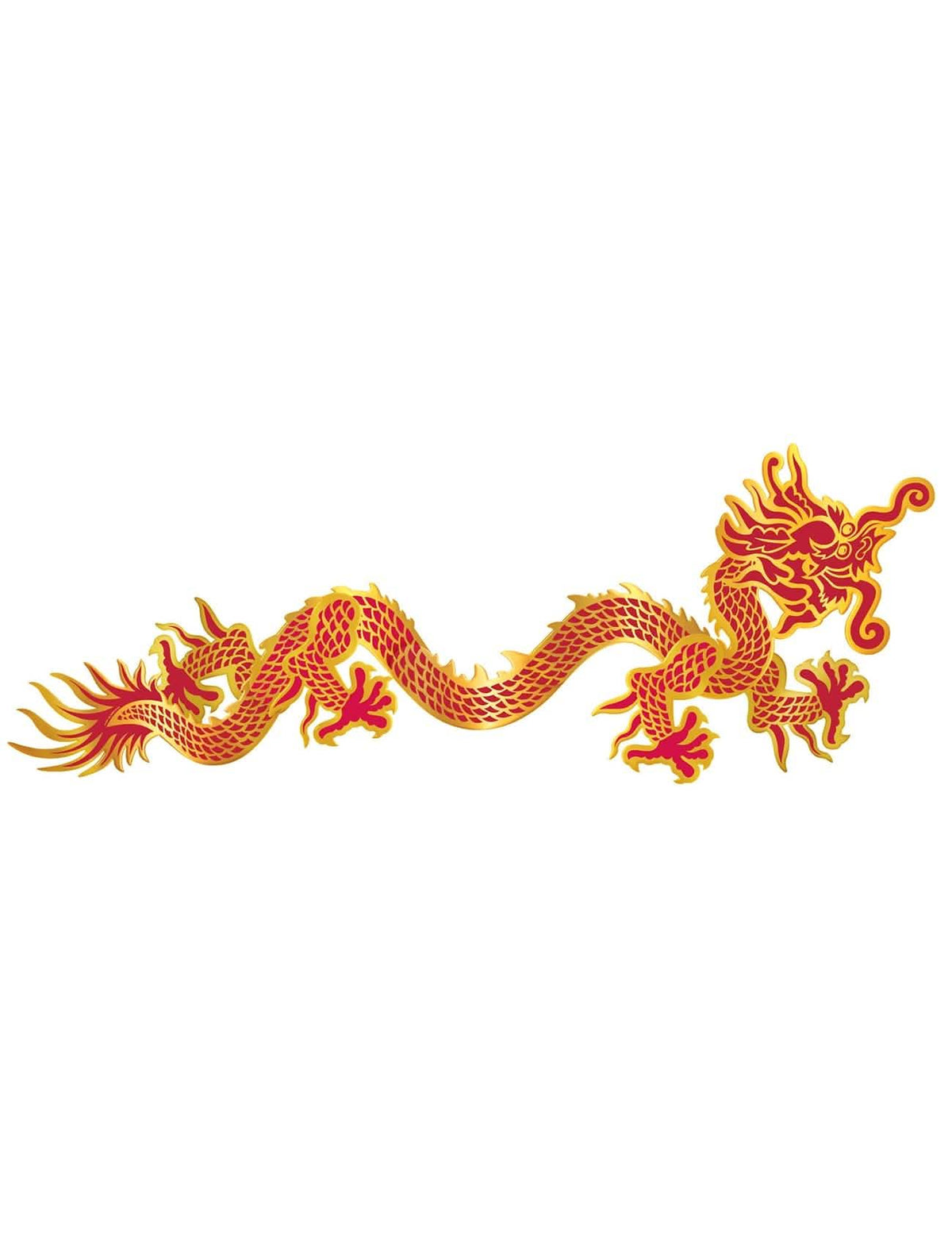 Decoración mural de dragón para el Año Nuevo Chino rojo y dorado