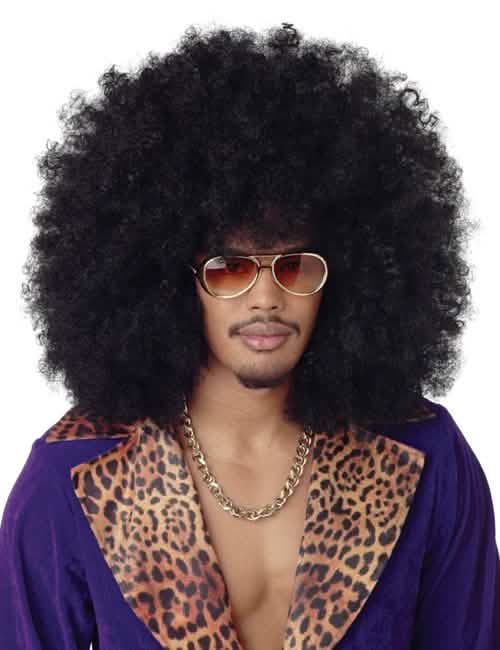 Peluca afro maxi para adulto negra y voluminosa