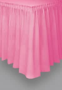 Falda de mesa rosa de plástico
