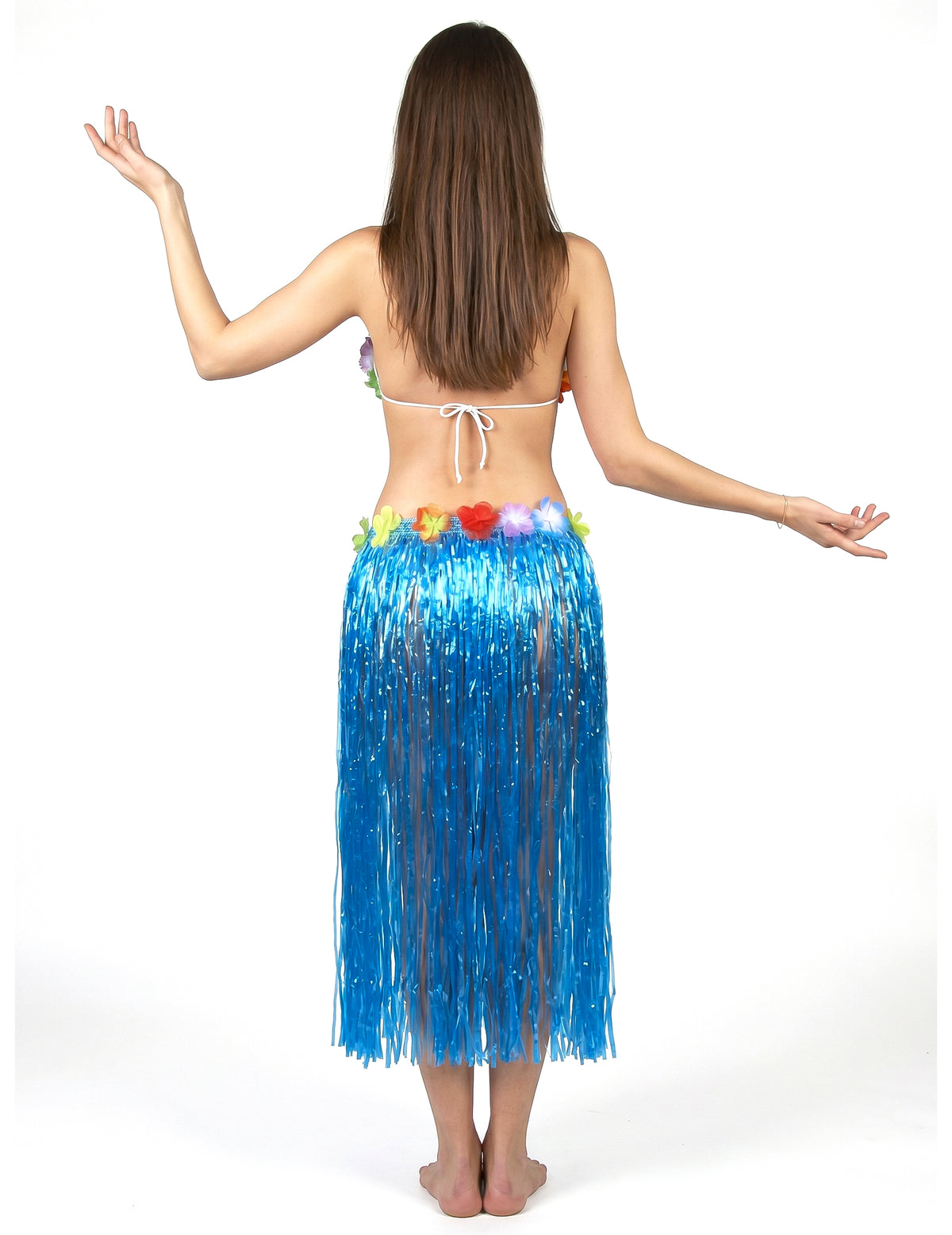 Falda hawaiana azul adulto