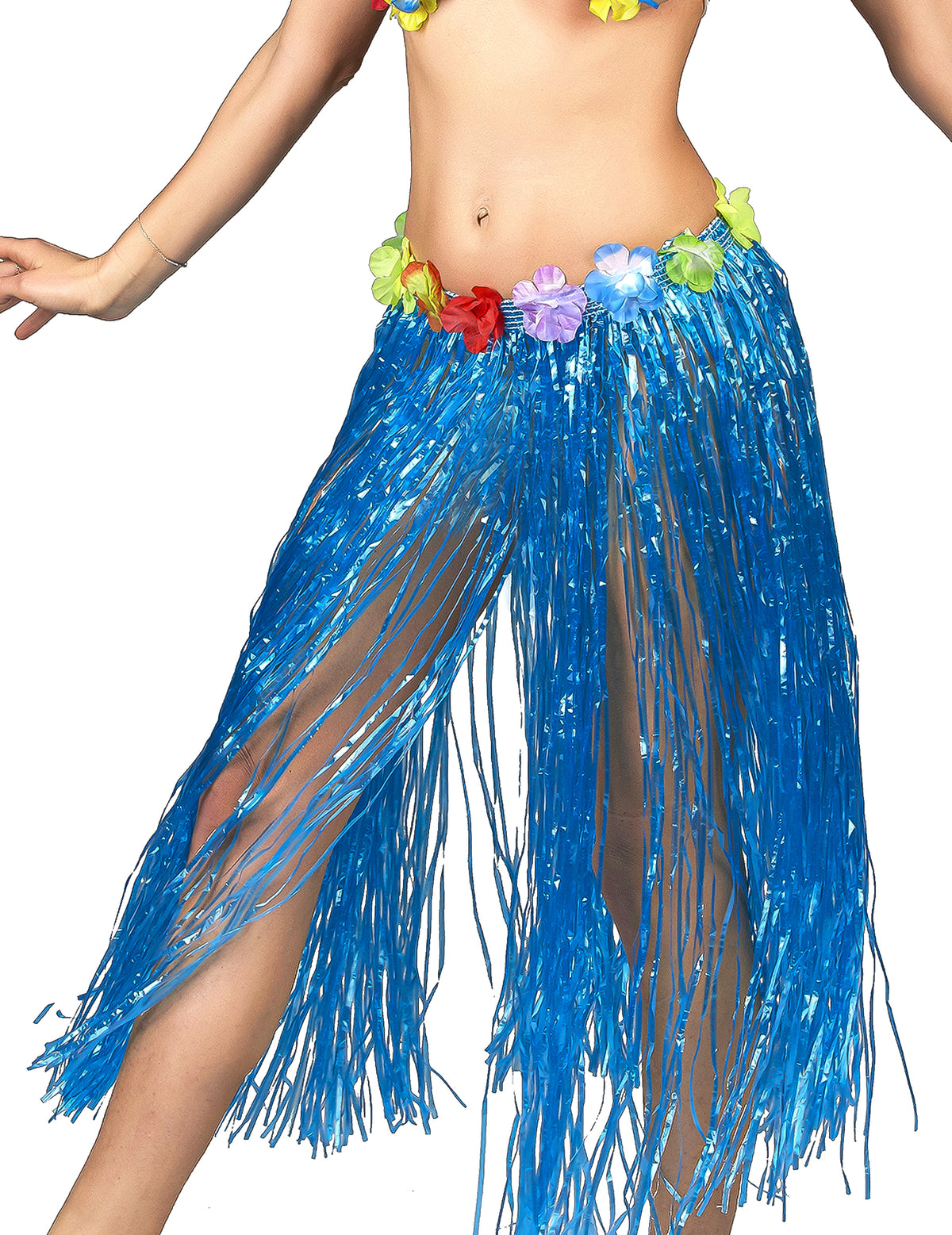 Falda hawaiana azul adulto