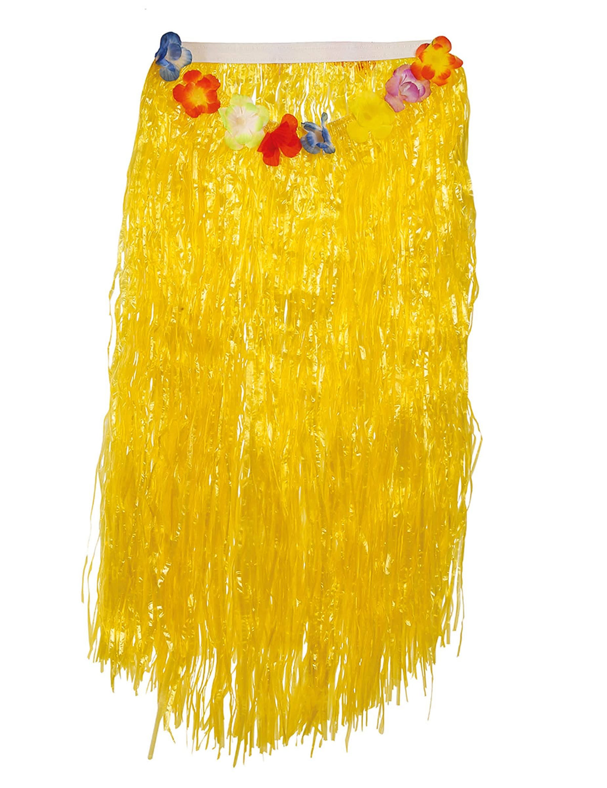 Falda hawaiana larga amarillo adulto
