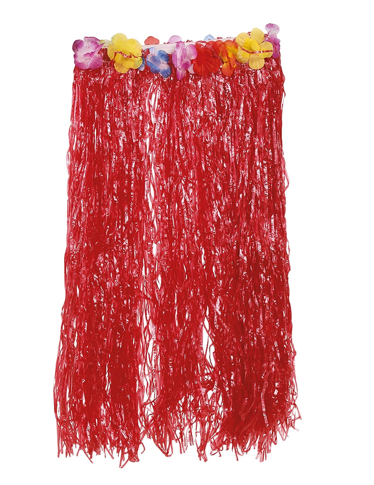 Détail de la ceinture fleurie de la jupe hawaïenne longue pour adulte