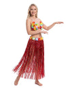 Falda hawaiana roja adulto