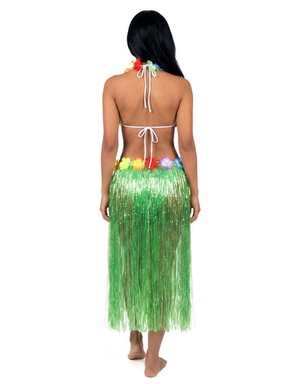 Falda hawaiana verde adulto