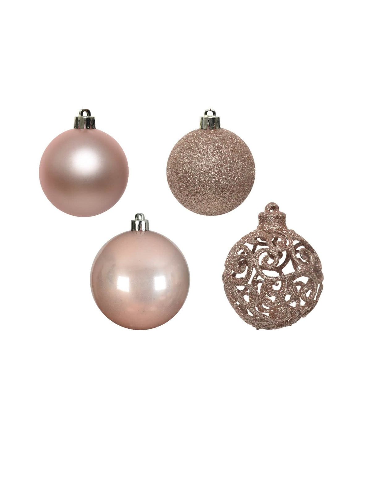 Esferas de navidad para decoración oro rosa brillantes y mates
