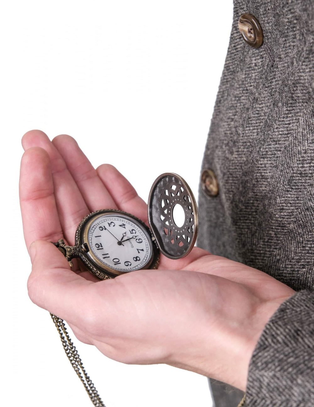 Kit de accesorios de los años 20 para hombre bronce con reloj de bolsillo