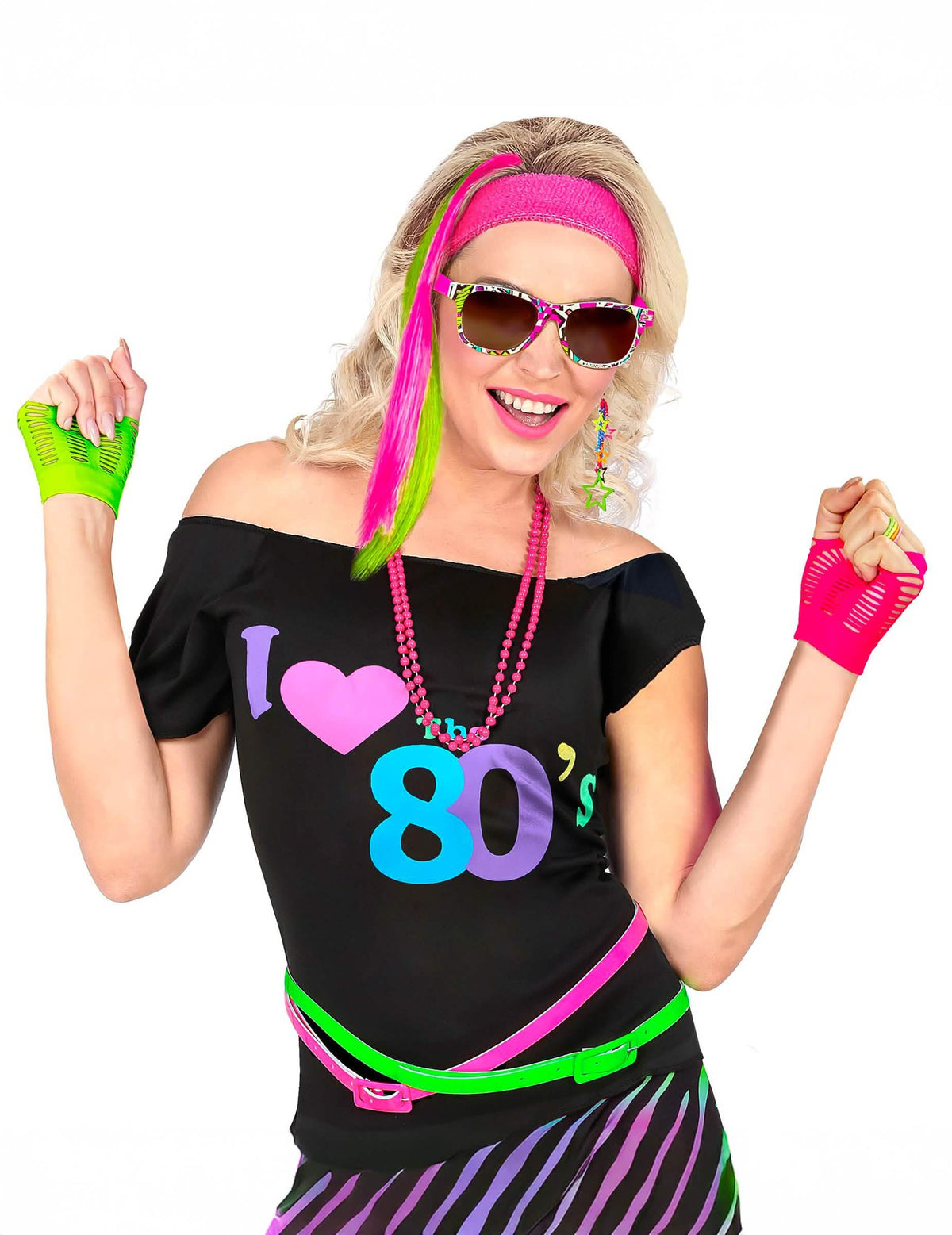 Puesta en escena del kit accesorios de los años 80 para niña