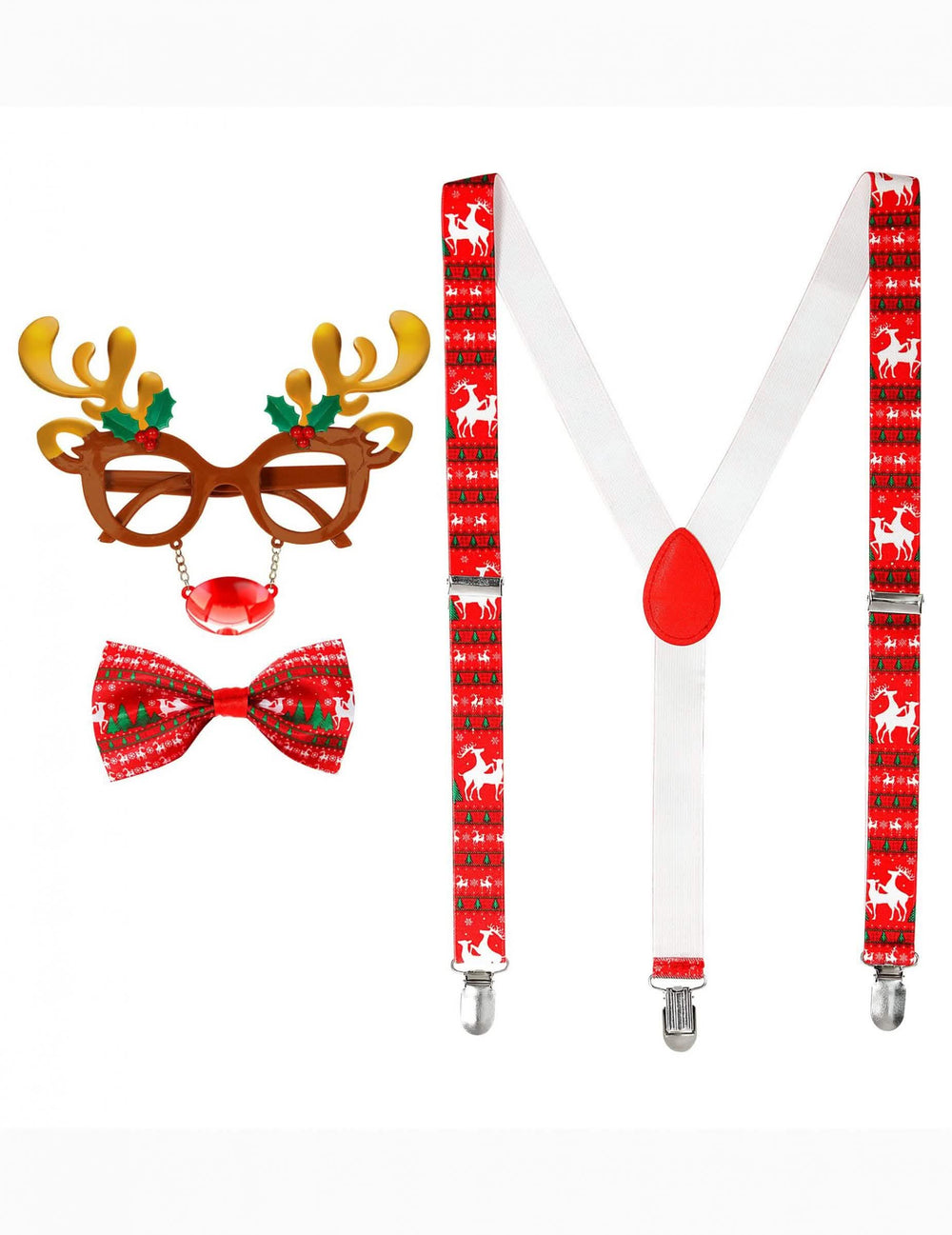 Détail du contenu du kit accessoires renne de Noël pour adulte