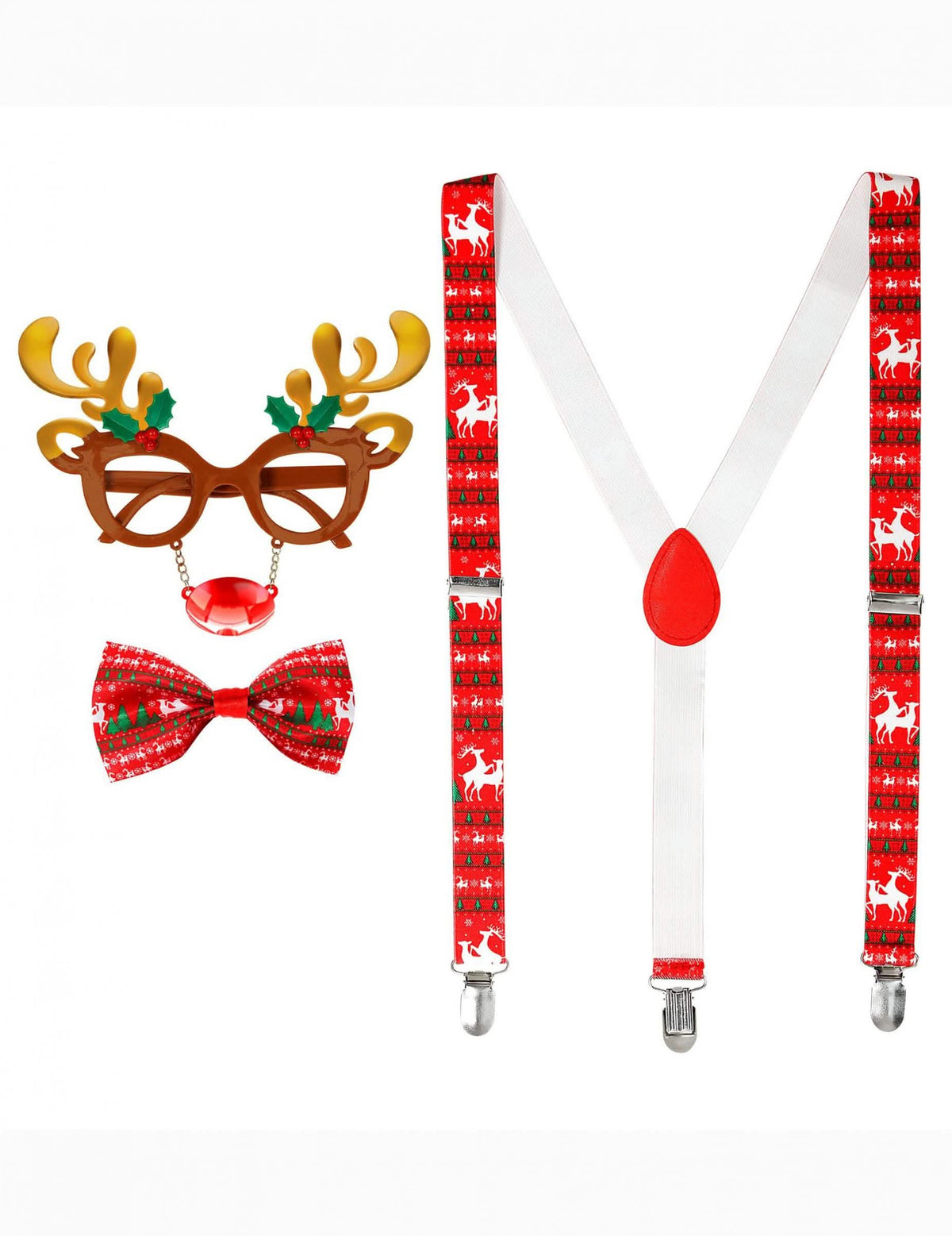 Détail du contenu du kit accessoires renne de Noël pour adulte