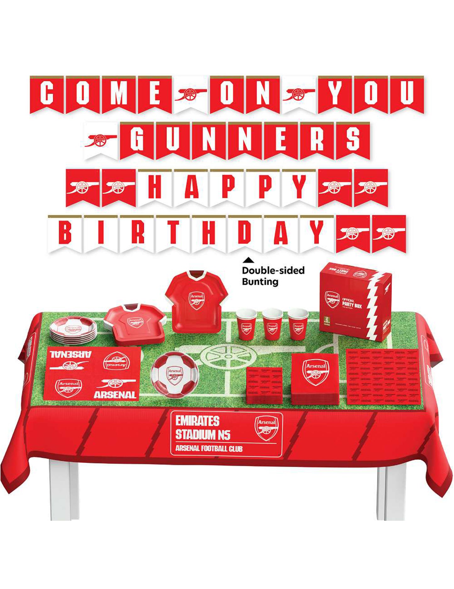 Kit de cumpleaños Arsenal Football Club 44 piezas
