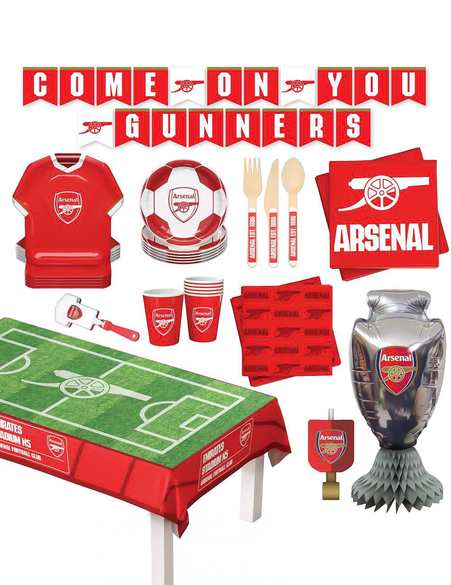 Kit de cumpleaños Arsenal Football Club 75 piezas