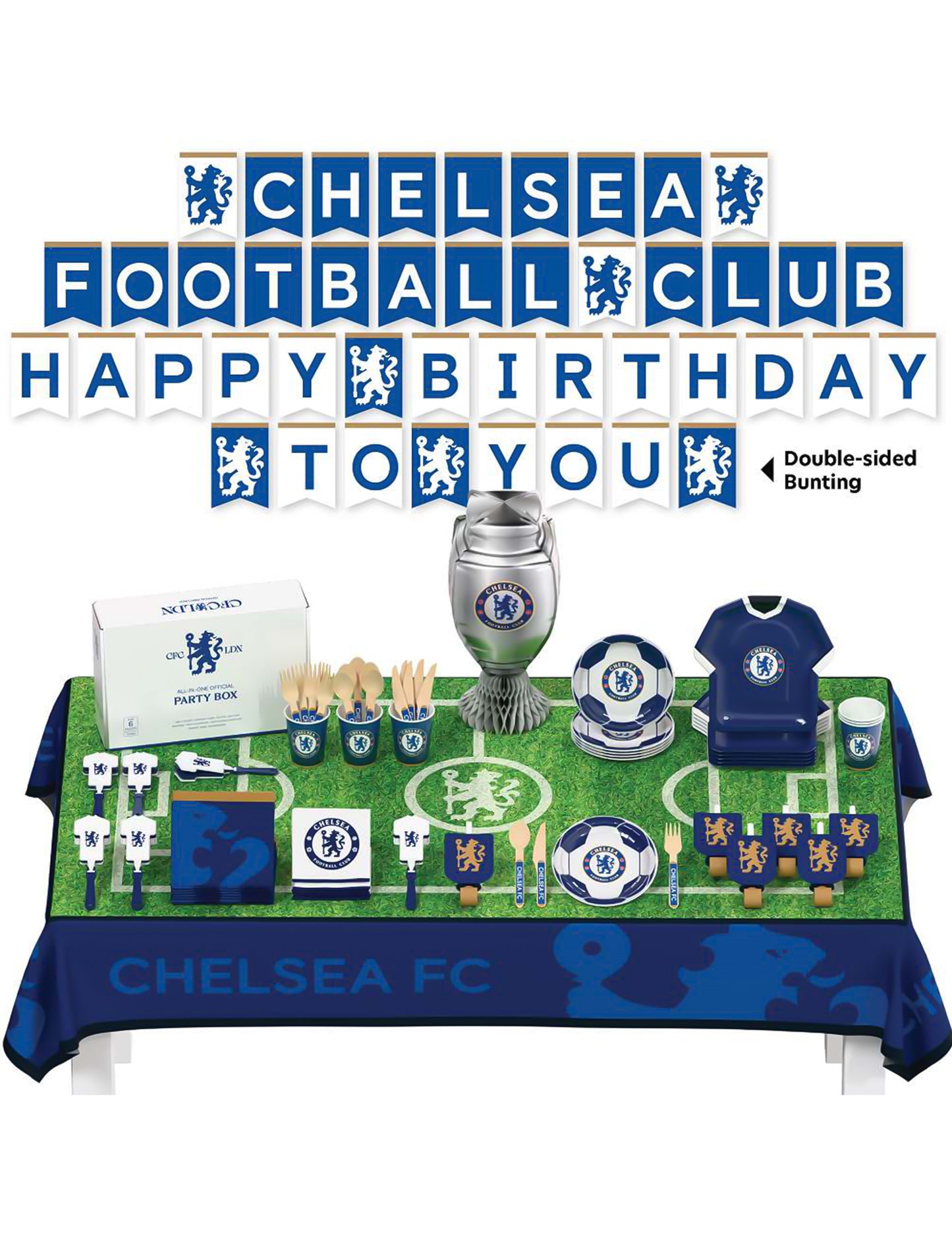 Kit de cumpleaños del Chelsea Football Club 75 piezas