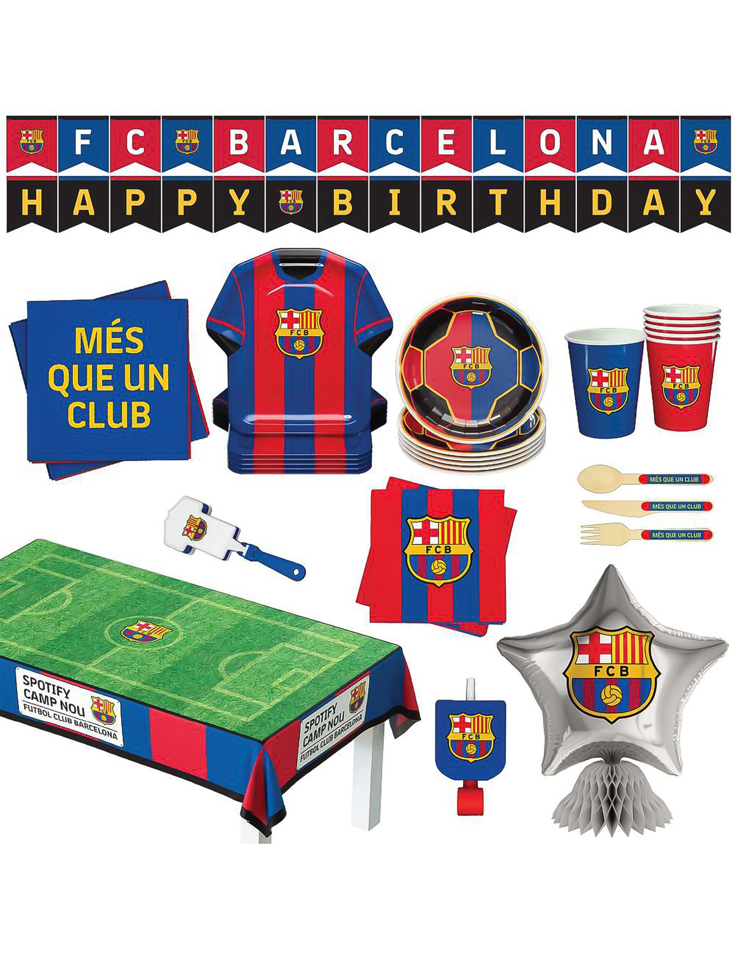 Kit de cumpleaños FC Barcelona 75 piezas