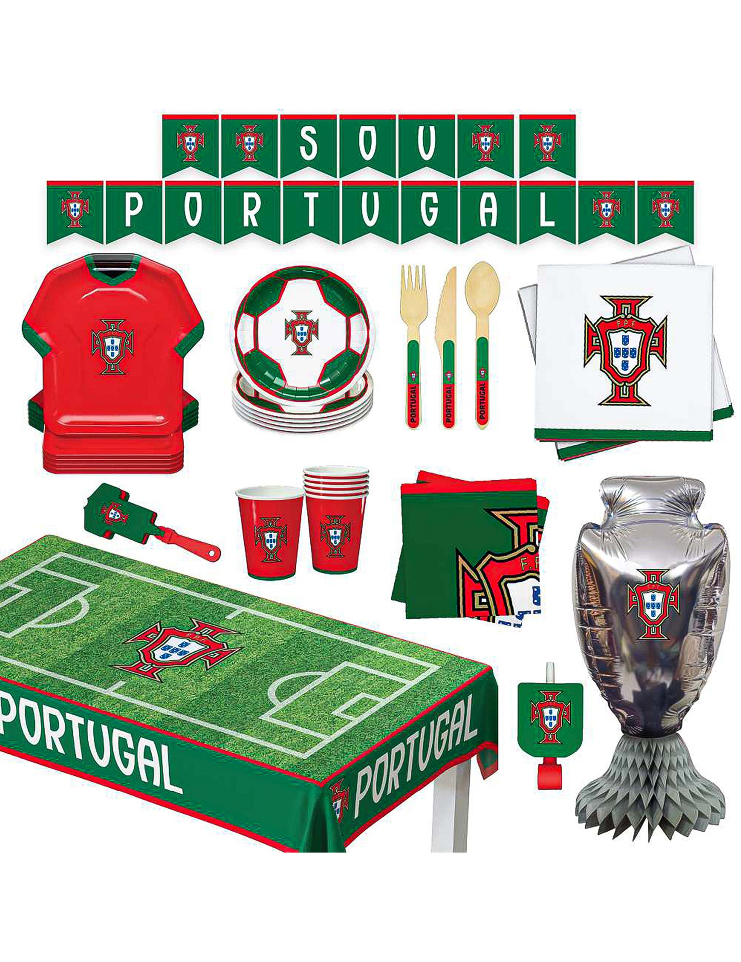 Kit cumpleaños Federación Portuguesa de Fútbol 75 piezas