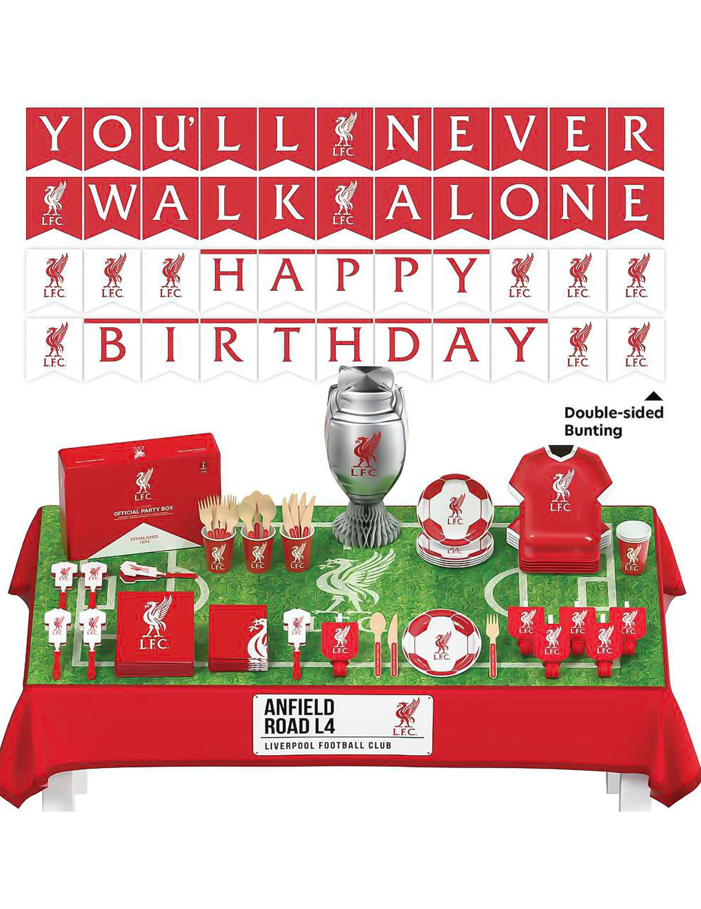 Kit de cumpleaños Liverpool Football Club 75 piezas