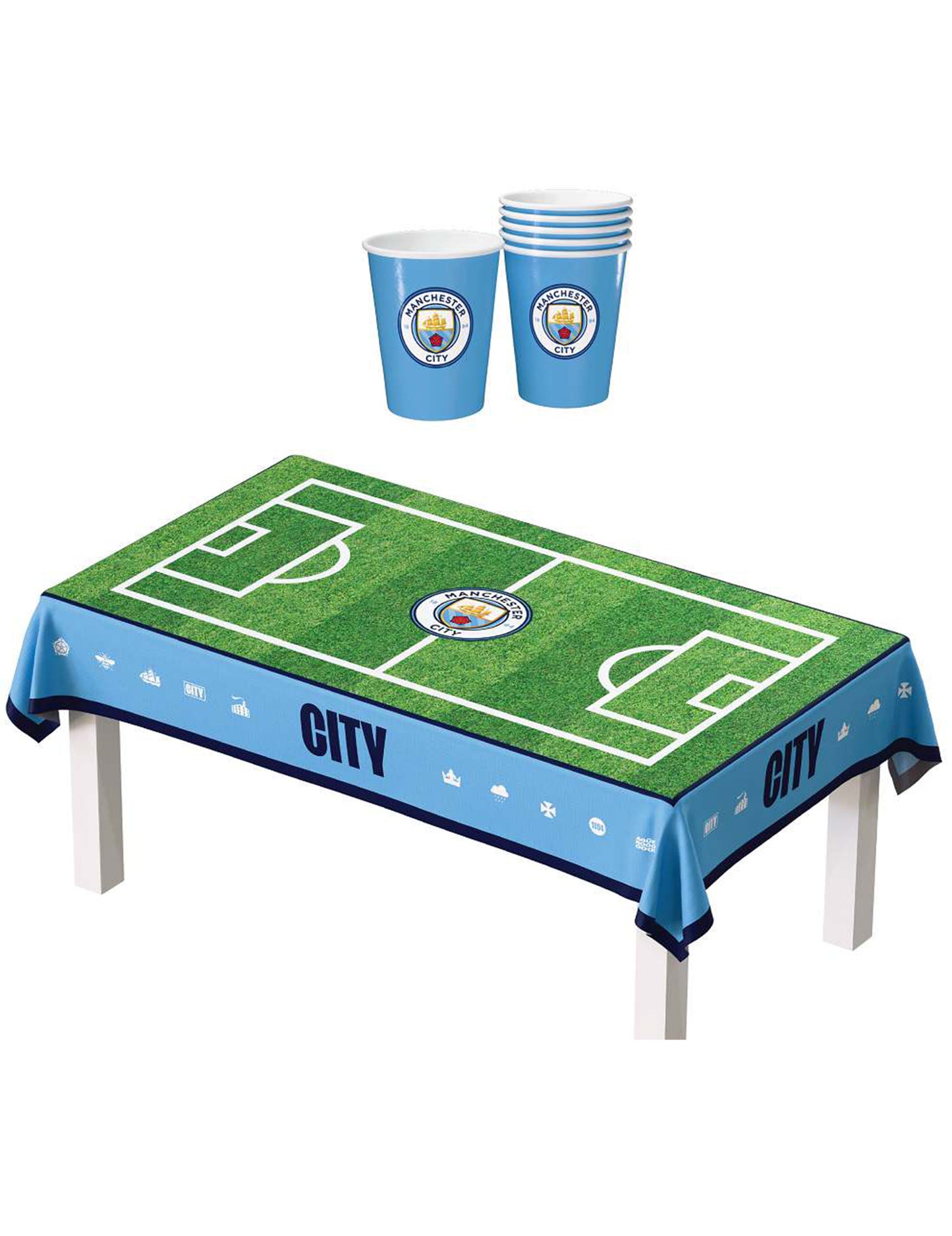 Kit de cumpleaños Manchester City Football Club 44 piezas