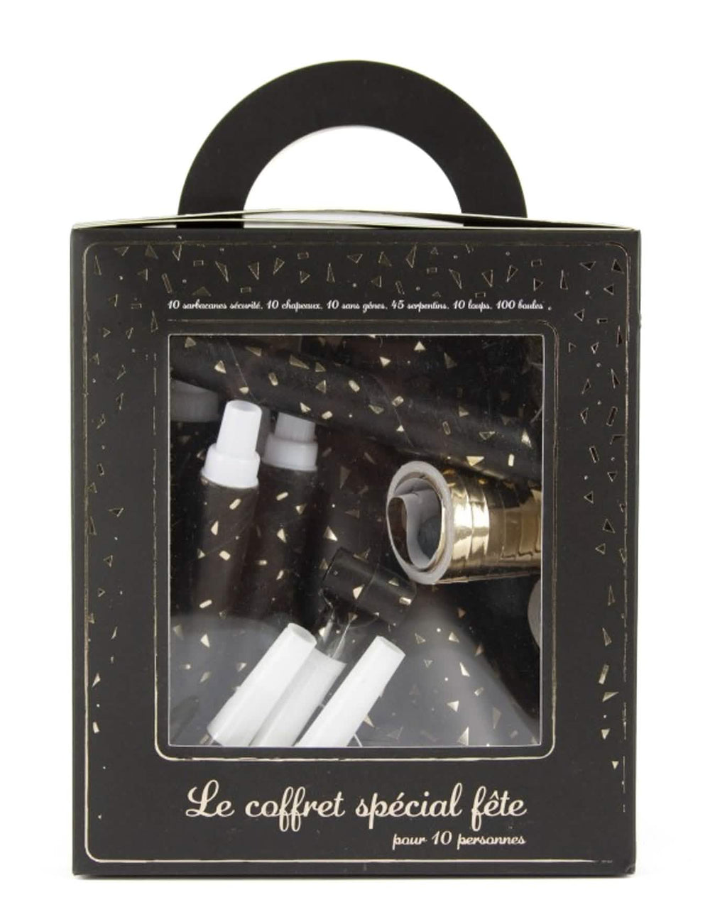 Kit cotillons party pour 10 personnes noir et or