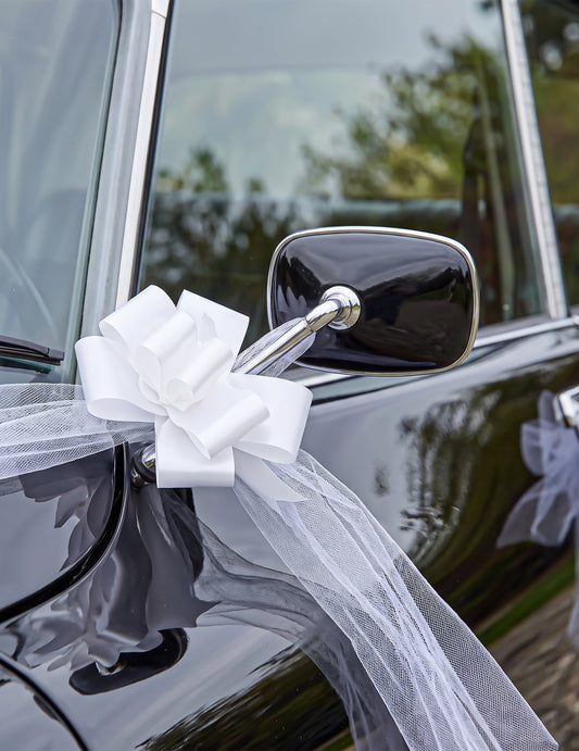 Kit de decoración para coche de boda con tul y lazos