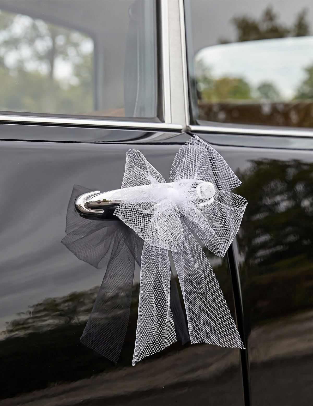 Kit de decoración para coche de boda con tul y lazos
