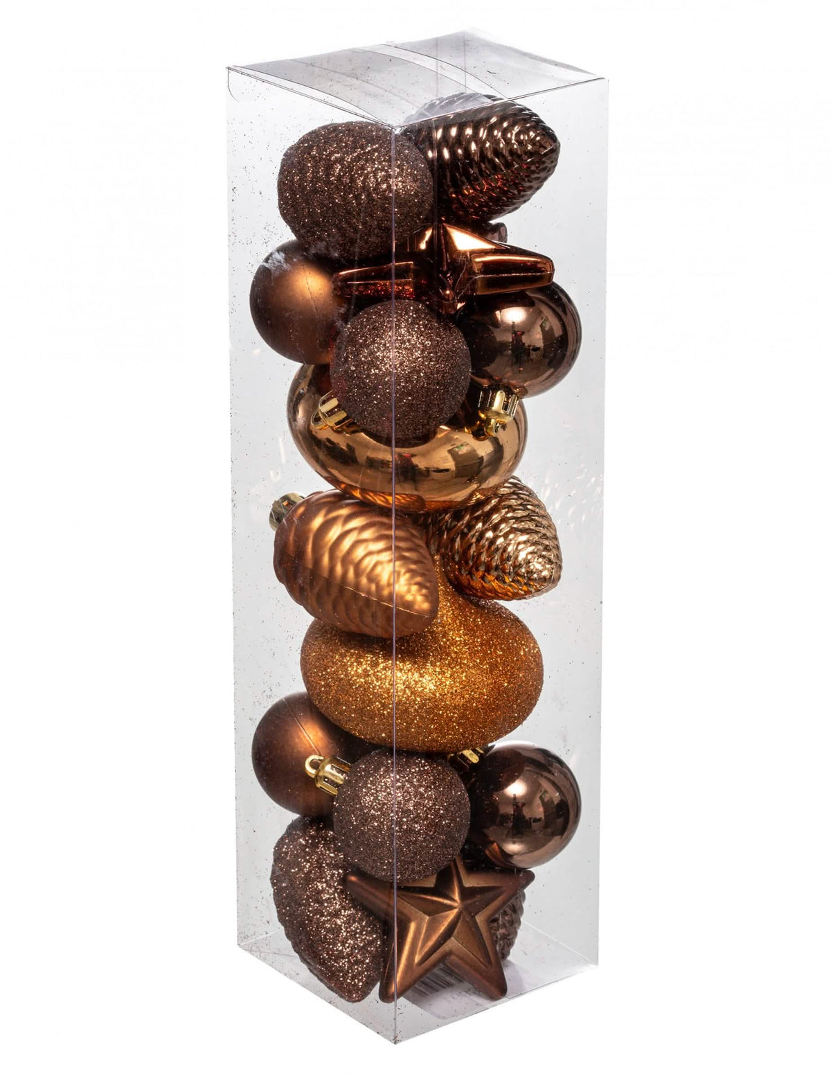 Kit de decoración para árbol de Navidad bronce 18 piezas
