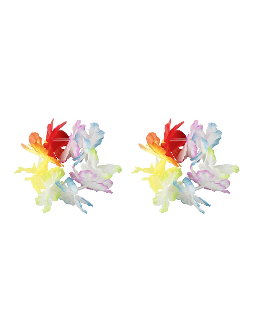 Par de pulseras de flores multicolores del Kit hawái paradise para adulto