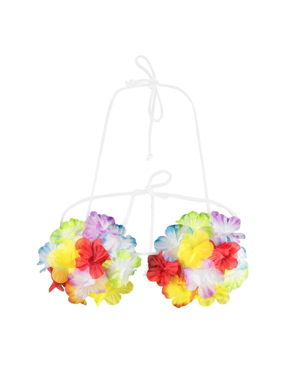 Parte superior de bikini con flores multicolores del Kit hawái paradise para adulto