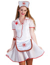 Kit infirmière pour femme blanc et rouge avec coiffe et stéthoscope