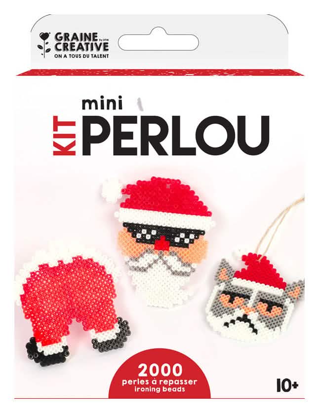 Kit de perlas para planchar papá noel para niño rojo y blanco 2000 perlas
