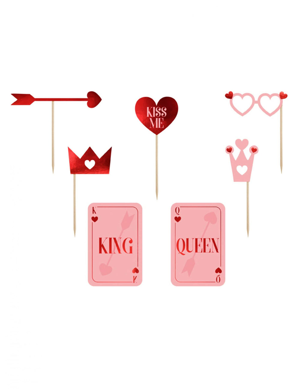 Kit photocall amor está en el aire rojo y rosa con 7 accesorios